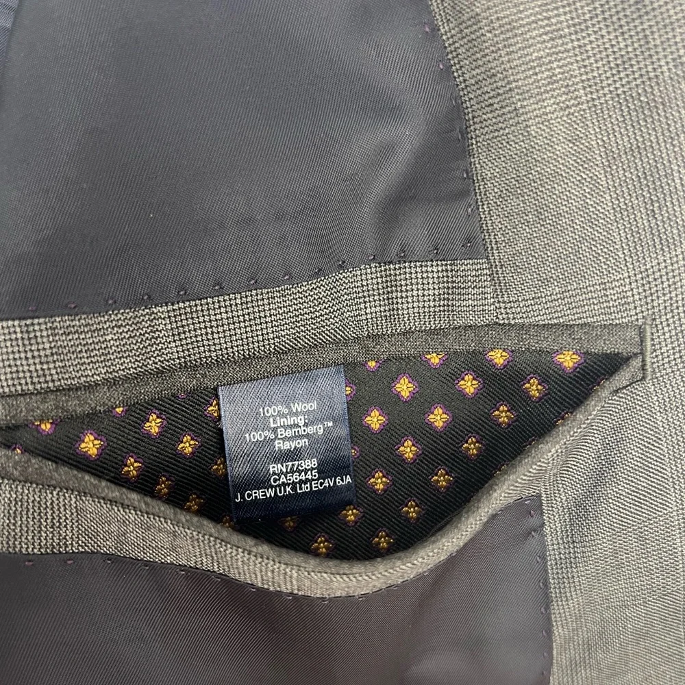 J.Crew Ludlow‎ Blazer – Size 44R Super 150s Wool – Loro Piana Gray Micro Check